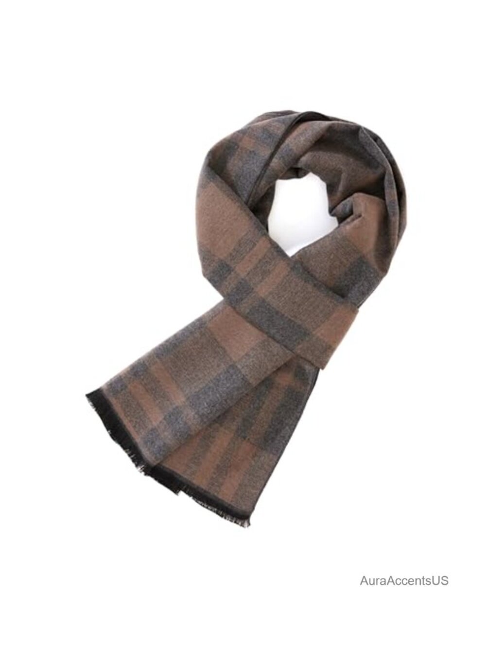 Men's Plaid Scarf Soft Lightweight Viscose Long Winter Scarf